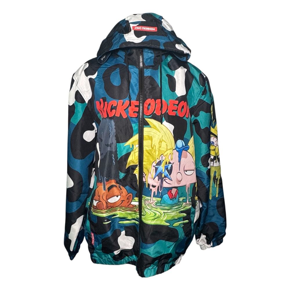 Members Only x Nickelodeon Large Teal Multicolor Character Jacket 2022